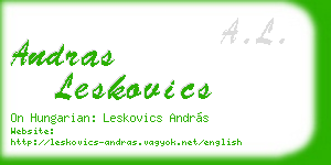 andras leskovics business card